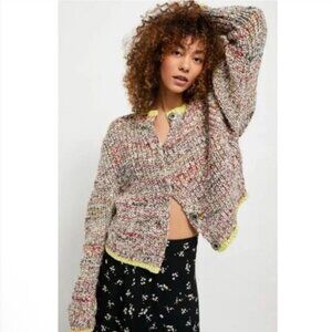 FREE PEOPLE Walk On By Knit Cardigan In Multi XL
